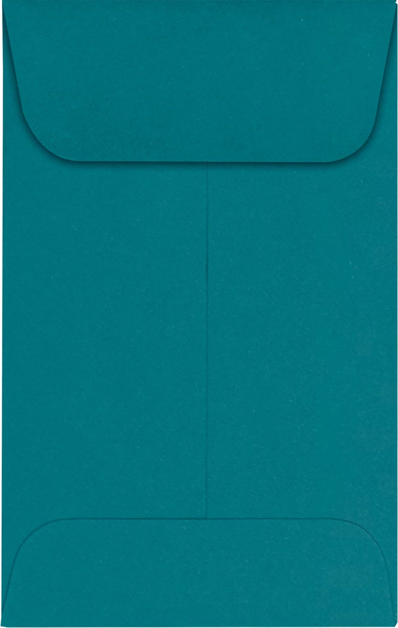 Envelopes.com LUXPaper #1 Coin Envelopes | 2 1/4" x 3 1/2" | Teal | 80lb. Text | 50 Qty - Image 1